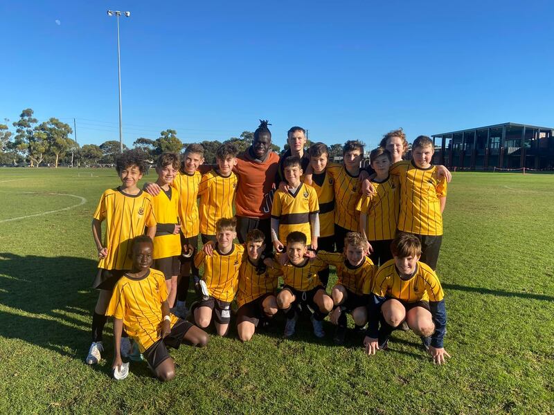 Year 7 soccer with Awer Mabil