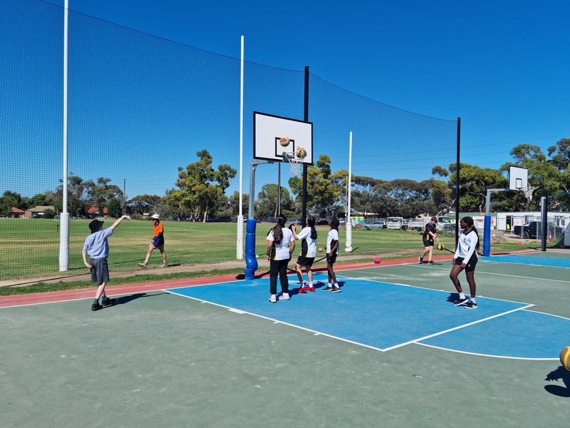 basketball courts at lunchtime